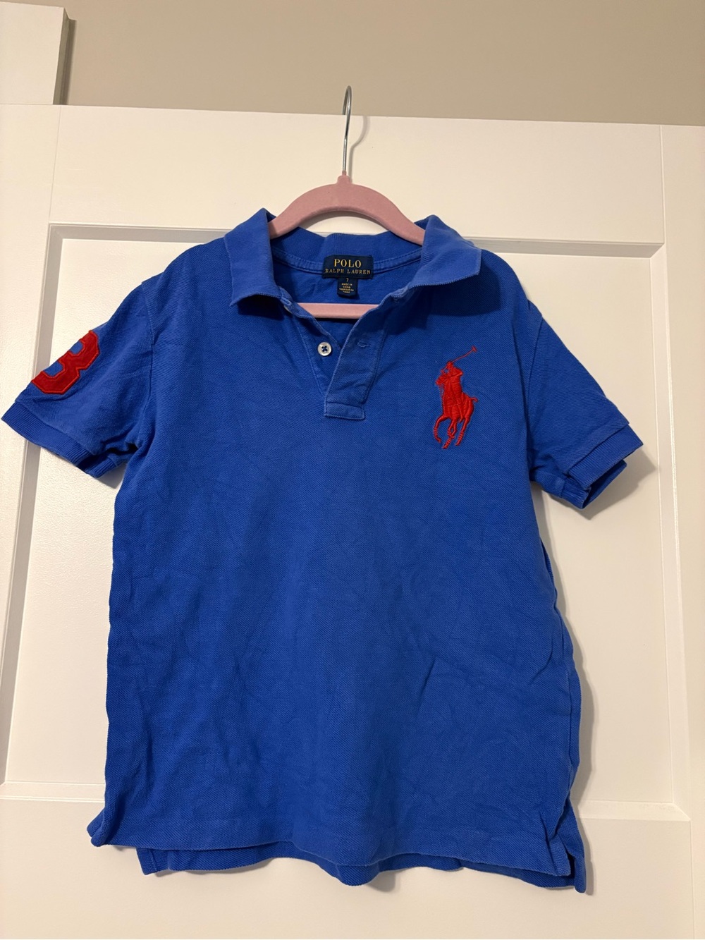 Polo by Ralph Lauren Royal Blue Short Sleeve Polo with Red Logo